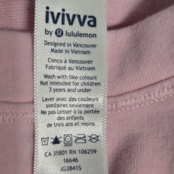 Ivivva by Lululemon Girls Pink LS Pullover Crewneck Sweatshirt Size 14 IG3841S - Picture 6 of 7